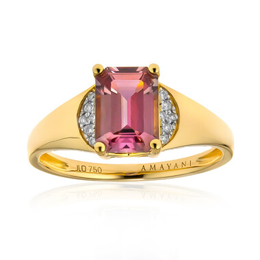 Pinkfarbener Diaspor-Goldring (AMAYANI)