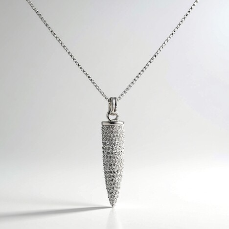 Collana in argento con Topazio Bianco