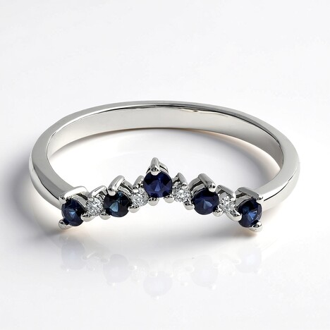 Anello in oro con Zaffiro Ceylon Blu