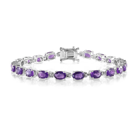 Brazalete en plata con Amatista de Zambia