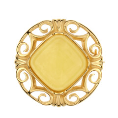 Milky Baltic Amber Silver Brooch (dagen)
