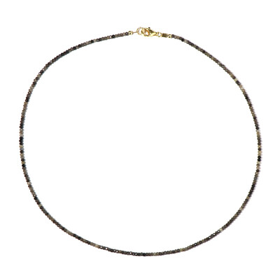 Collier en argent et Saphir chocolat