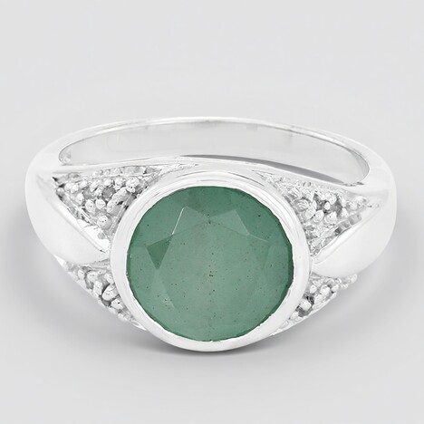 Anello in argento con Calcedonio Verde