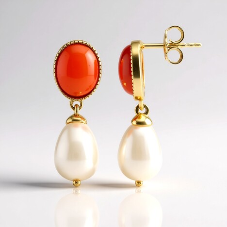 Orecchini in argento con Perla d'Acqua Dolce Bianca (TPC)