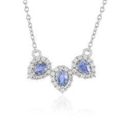 Blauer Ceylon-Saphir-Silbercollier