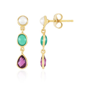 Pendientes en plata con Rodolita frambuesa