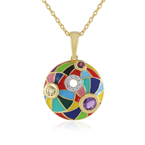 Edelstein-Silberhalskette