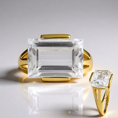 Bague en or et Quartz blanc (CIRARI)