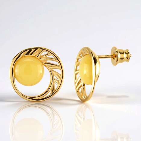 Orecchini in argento con Ambra Milky Baltica (dagen)