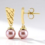 Orecchini in argento con Perla Ming Porpora (TPC)
