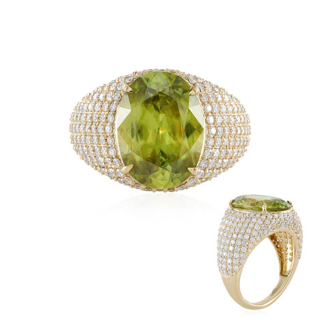 18K Zimbabwe Sphene Gold Ring (AMAYANI)