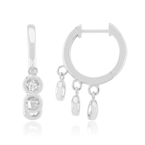 Pendientes en plata con Topacio blanco