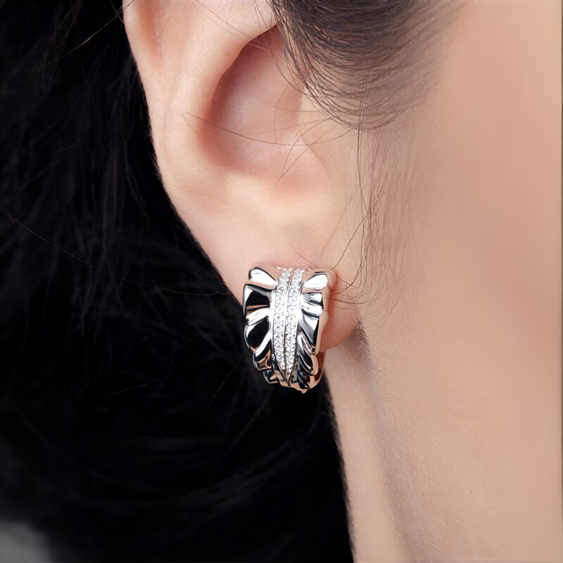 Zirkon-Silberohrringe (SAELOCANA)