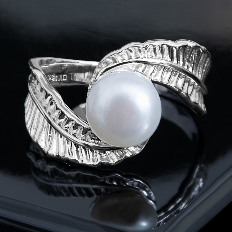 Anello in argento con Perla di Acqua Dolce (TPC)