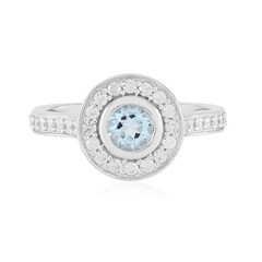 Anillo en plata con Topacio azul cielo