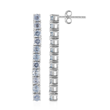 Pendientes en plata con Topacio azul cielo