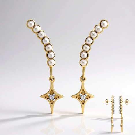 Orecchini in argento con Perla d'Acqua Dolce Argentata