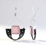 Boucles d'oreilles en argent et Calcédoine lavande