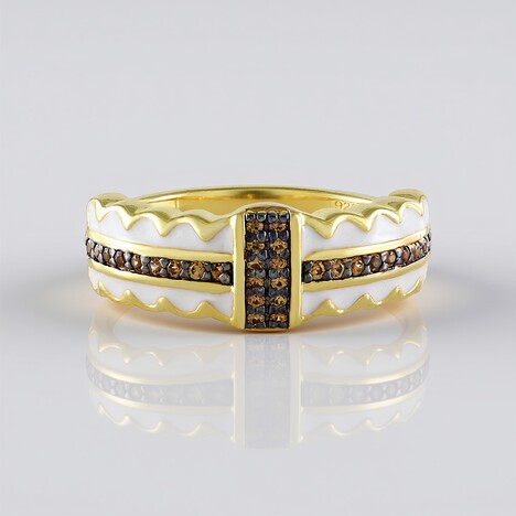 Anello in argento con Zircone Champagne