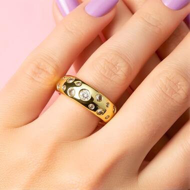 Anillo en oro con Diamante champán I2 (de Melo Gold)
