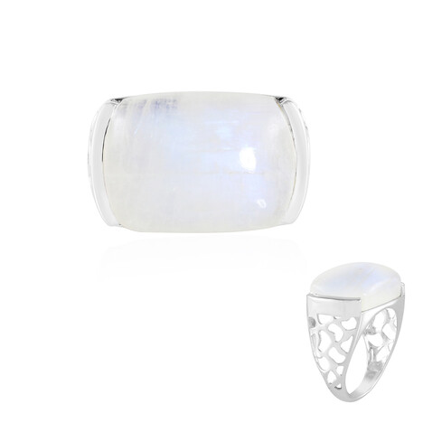 Rainbow Moonstone Silver Ring (Ornaments by de Melo)