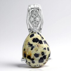 Ciondolo in argento con Diaspro Dalmata