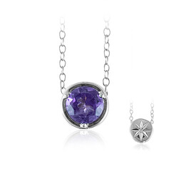 Zilveren ketting met een Zambia-amethist