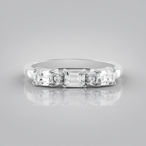Anello in argento con Zaffiro Bianco