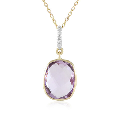 Lavendel-Amethyst-Goldhalskette