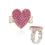 Pinkfarbener Saphir-Silberring (Gems en Vogue)