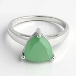Anello in argento con Calcedonio Verde