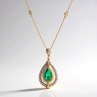Collier en or et Emeraude de Colombie (CIRARI)