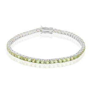 Brazalete en plata con Peridoto de Birmania