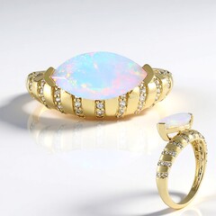 Anello in oro con Opale di Welo (de Melo Gold)