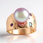 Bague en argent et Perle Ming