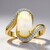 Anello in oro con Opale Bianco Brasiliano