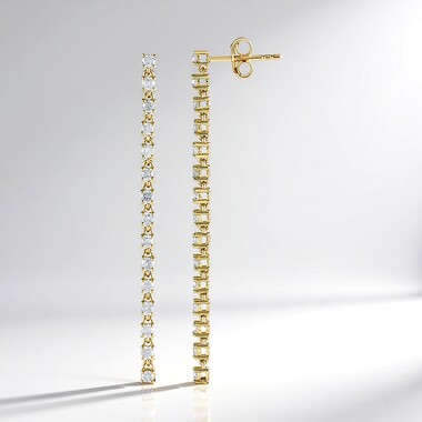 Pendientes en oro con Diamante I3 (H) (de Melo Gold)