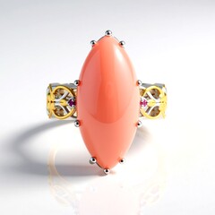 Anello in argento con Calcedonio Rosa (Gems en Vogue)