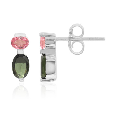 Pendientes en plata con Turmalina verde