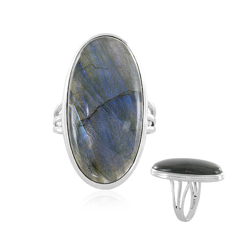 Zilveren ring met een labradoriet