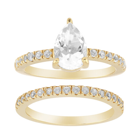 Anillo en plata con Topacio blanco