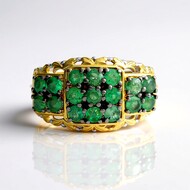 Zilveren ring met Zambia-smaragdstenen (Gems en Vogue)