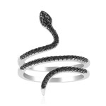 Schwarzer Spinell-Silberring