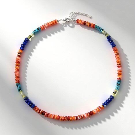 Collana in argento con Conchiglia di Ostrica Spinosa Arancione