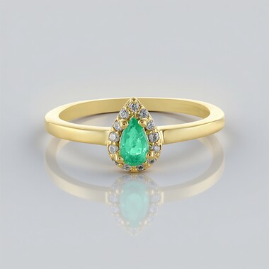 Anillo en plata con Esmeralda de Rusia