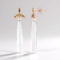 Orecchini in argento con Quarzo Bianco (KM by Juwelo)