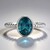 Bague en argent et Fluorite bleu pétrole