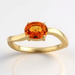 Anello in oro con Zaffiro Arancione Ban Ka Cha