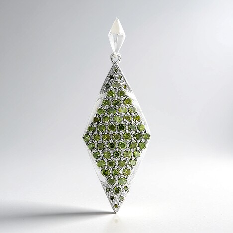 Ciondolo placcato in platino con Diamante Fancy