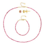Set en plata con Turmalina rosa de Nigeria